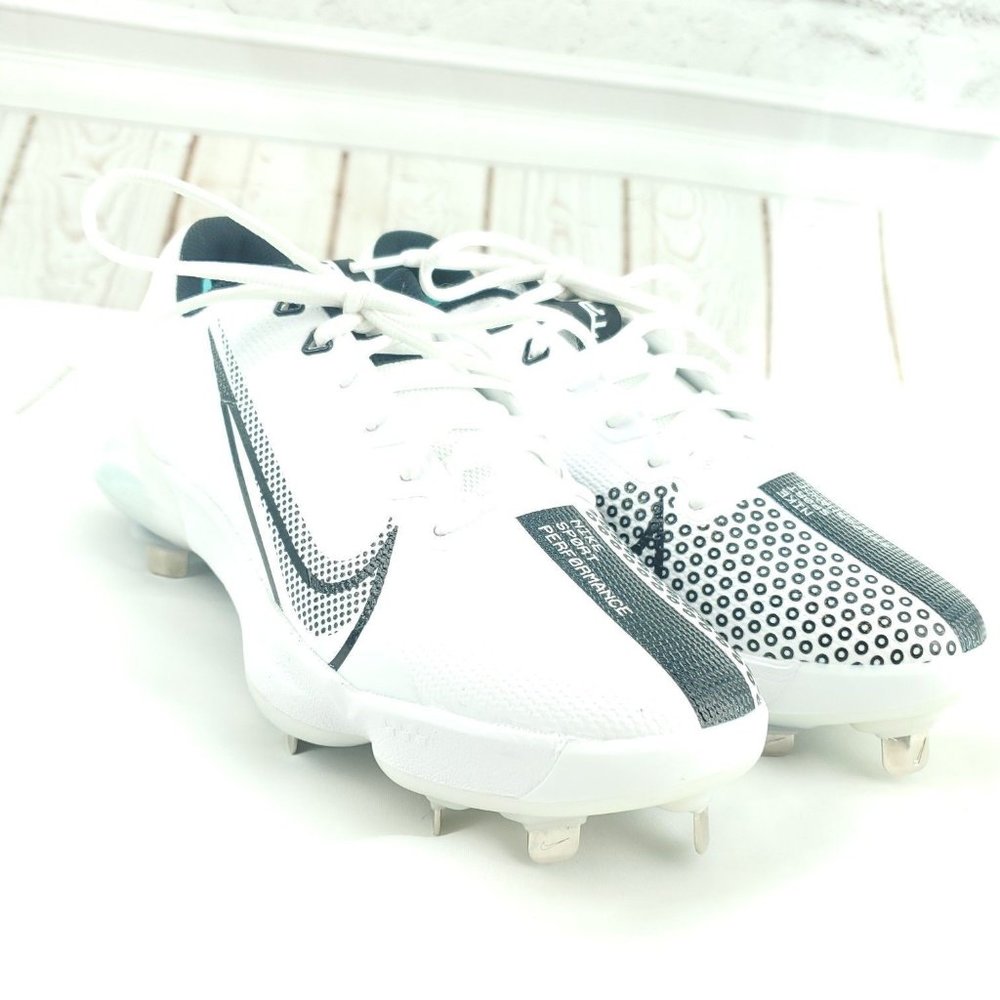 Nike Mens Force Zoom Trout 7 Pro CQ7224-101 White Lace Up Baseball Cleats Sz 8.5